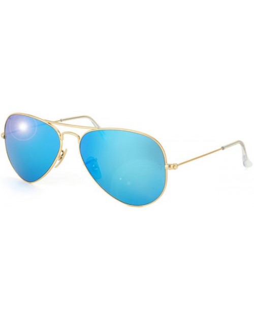 نظارة شمس للجنسين بعدسات مرايا ملونة لون أزرق سماوى مقاس 58